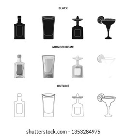 Vector illustration of cafe and Latin logo. Collection of cafe and national stock vector illustration.