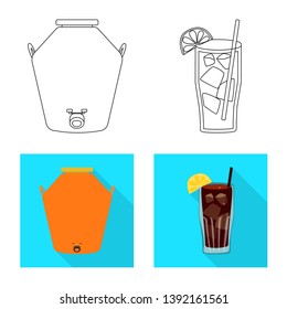 Vector illustration of cafe and Latin logo. Collection of cafe and national stock vector illustration.