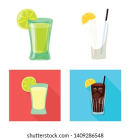 Vector illustration of cafe and Latin logo. Collection of cafe and national stock symbol for web.
