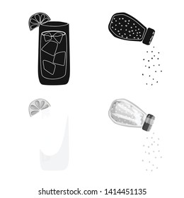 Vector illustration of cafe and Latin logo. Collection of cafe and national stock symbol for web.