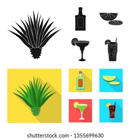 Vector illustration of cafe and Latin sign. Collection of cafe and national stock symbol for web.