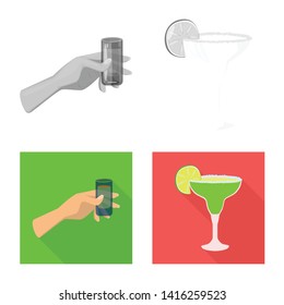 Vector illustration of cafe and Latin sign. Collection of cafe and national stock vector illustration.