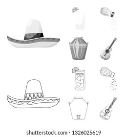 Vector illustration of cafe and Latin symbol. Collection of cafe and national stock vector illustration.