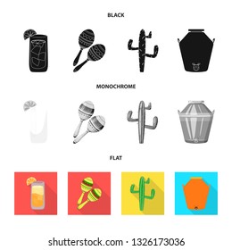 Vector illustration of cafe and Latin symbol. Collection of cafe and national stock vector illustration.