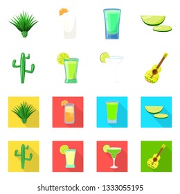 Vector illustration of cafe and Latin symbol. Collection of cafe and national stock vector illustration.