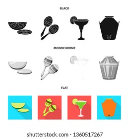 Vector illustration of cafe and Latin symbol. Collection of cafe and national stock vector illustration.