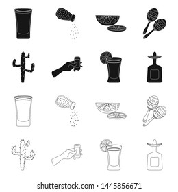 Vector illustration of cafe and Latin symbol. Set of cafe and national vector icon for stock.