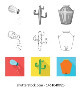 Vector illustration of cafe and Latin symbol. Collection of cafe and national stock vector illustration.