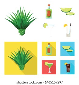 Vector illustration of cafe and Latin symbol. Set of cafe and national stock vector illustration.