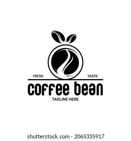 vector illustration of cafe logo, coffee bean