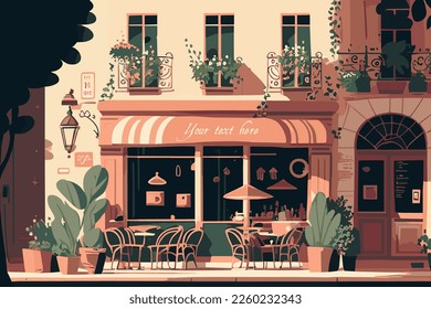 ilustración vectorial de un café en parís con diseño hermoso