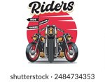 Vector Illustration of Cafe Racer Motorcycles with Vintage Illustration Available for Tshirt Design