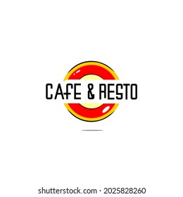 ilustración vectorial de la escritura de café y restaurante en un círculo