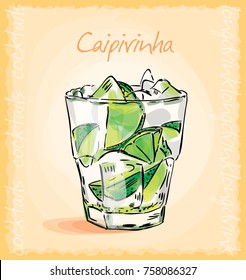 vector illustration of caipirinha cocktail
