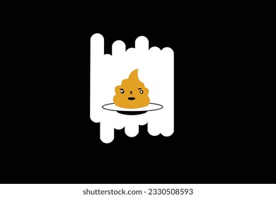 vector illustration of a cake in a bag on a plate on a black background