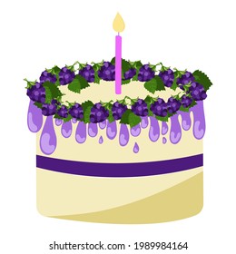 Vector illustration of a cake with berries