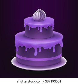 Vector illustration cake birthday. EPS 10