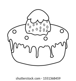 Vector illustration of cake and birthday icon. Graphic of cake and chocolate stock symbol for web.