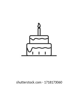 vector illustration up cake birthday outline icon