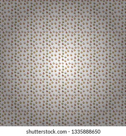 Vector illustration. Cake, cap, cone. Seamless bright birthday pattern on white, yellow and gray. Wrapping paper.