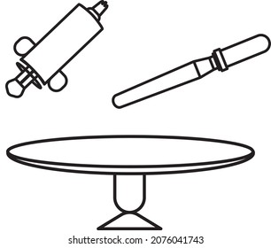 Vector Illustration Of Cake Decorating Tools For Design