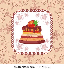 Vector illustration of cake floral pattern background
