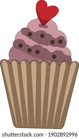 ilustración vectorial de un pastel con corazón para el día de San Valentín