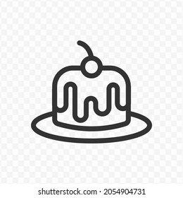 Vector illustration of cake icon in dark color and transparent background(png).