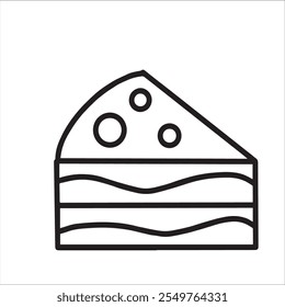 Vector illustration of cake icon with round missis