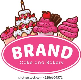 vector illustration of cake logo 
