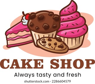vector illustration of cake logo 