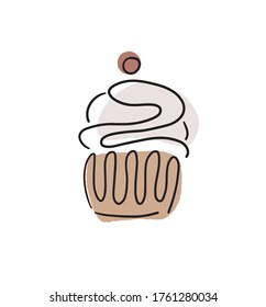 Vektorgrafik von Kuchen / Muffin . Logo für Bäckerei. Süßigkeiten und Muffins