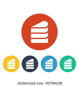 Vector illustration of cake piece icon