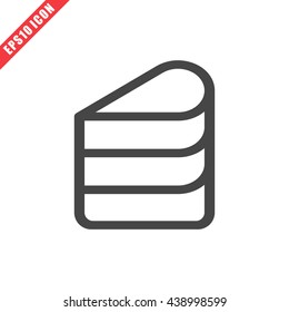 Vector illustration of cake piece icon on white background