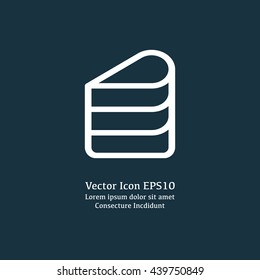 Vector illustration of cake piece icon