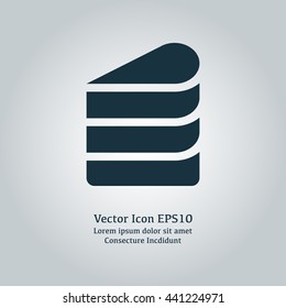 Vector illustration of cake piece icon