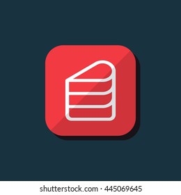 Vector illustration of cake piece icon