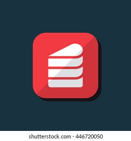 Vector illustration of cake piece icon