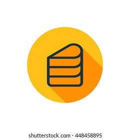 Vector illustration of cake piece icon
