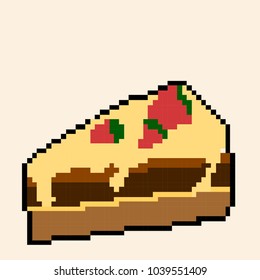 Vector illustration cake in pixel art