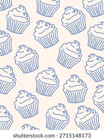 Vector illustration. Cake postcard, cover, poster. Modern design.