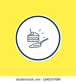 Vector illustration of cake server icon line. Beautiful kitchenware element also can be used as dessert icon element.