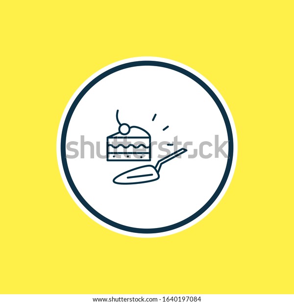 Vector\
illustration of cake server icon line. Beautiful kitchenware\
element also can be used as dessert icon\
element.