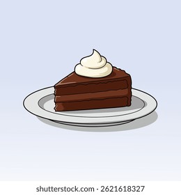 vector illustration of cake slices on a plate