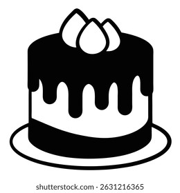 Vector Illustration of Cake Symbol on White