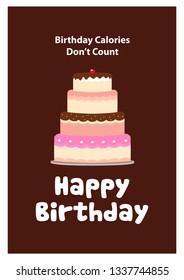 Vector illustration of a cake tart for birthday card