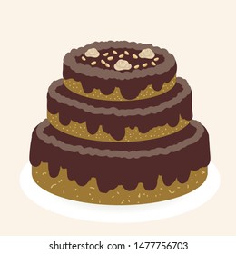 Vector illustration of cake.Design element for card,banner,website