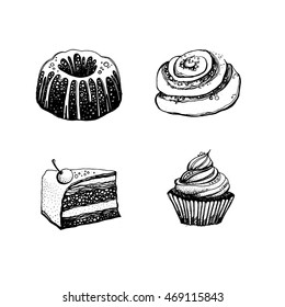 vector illustration of cakes