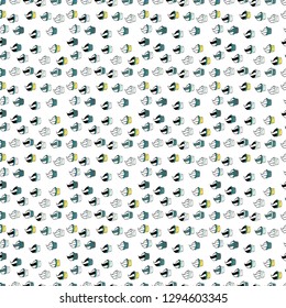 Vector illustration. Cakes seamless pattern collection. On neutral, gray and white. Of different types of beautiful modern cakes, such as chocolate cake.