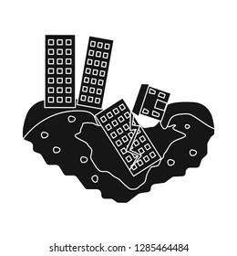 Vector illustration of calamity and crash icon. Set of calamity and disaster stock symbol for web.